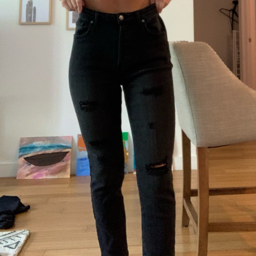 Denim Black Mom Jean